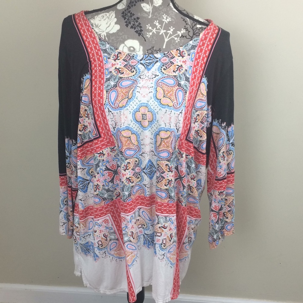 Women's Top Tunic Blouse 3X Rose Olive